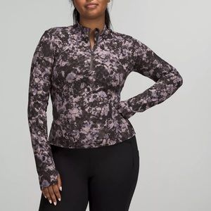 Lululemon Luxtreme Running Half-Zip Floral Print Purple Size 6